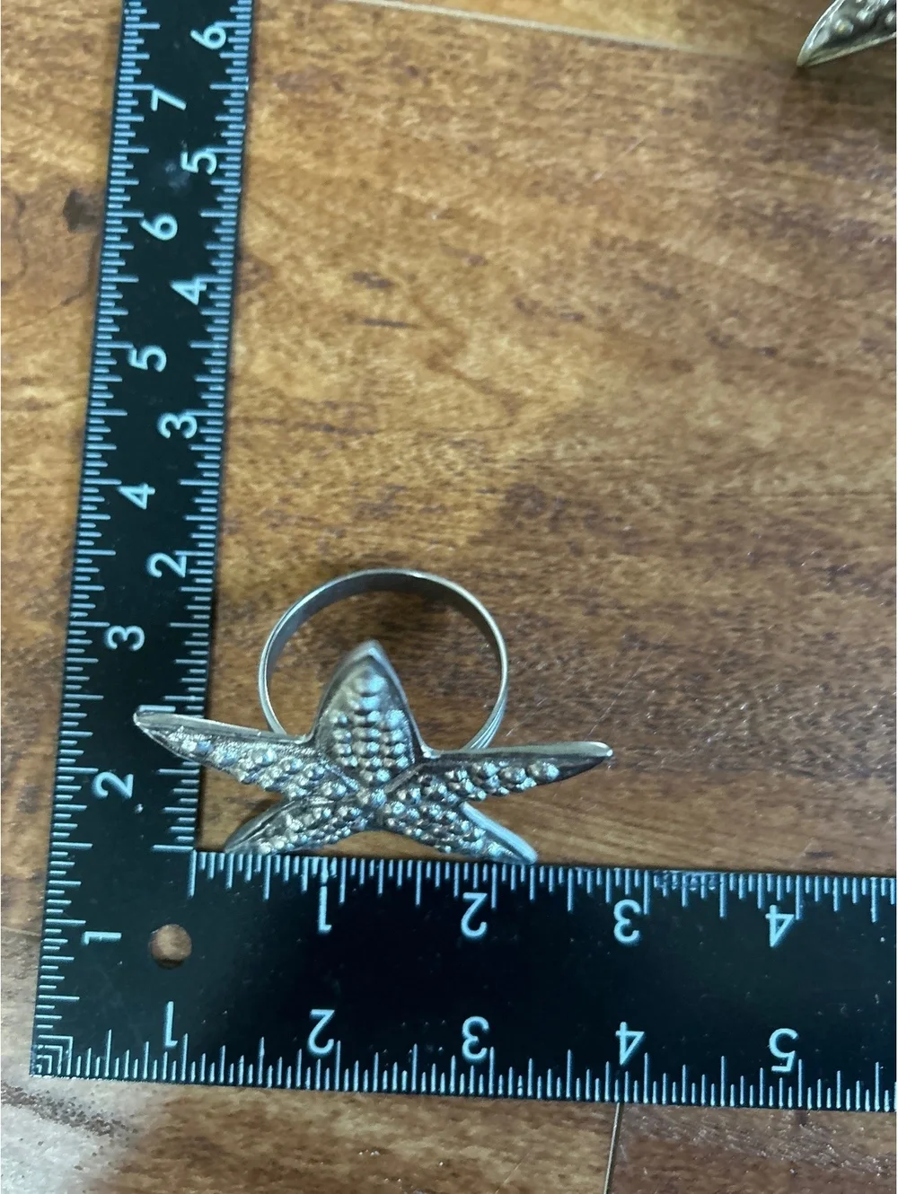Set of Three Silver Starfish Napkin Rings